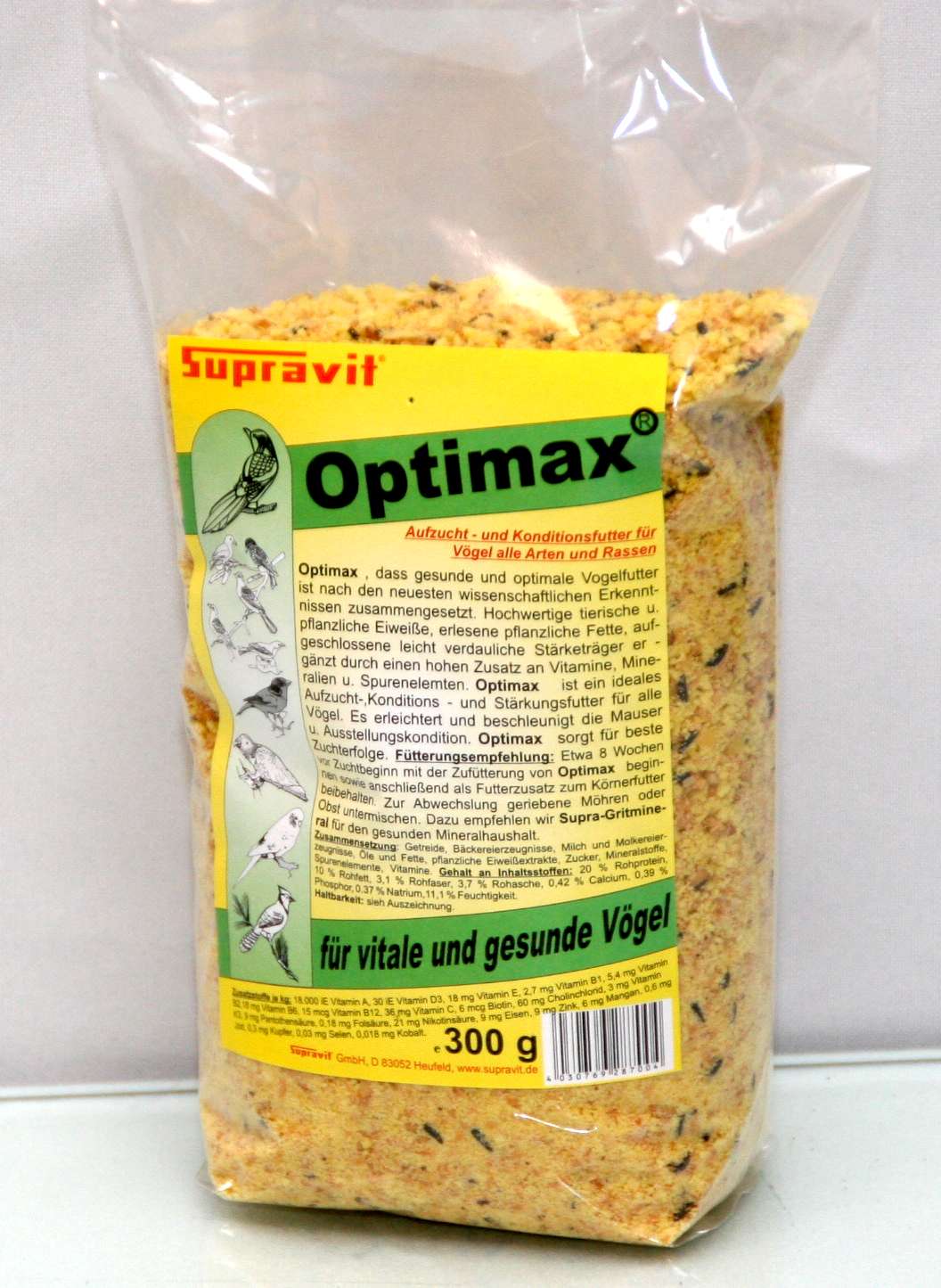 Optimax 300 g - Aufzuchtfutter & Konditionsfutter von Supravit 